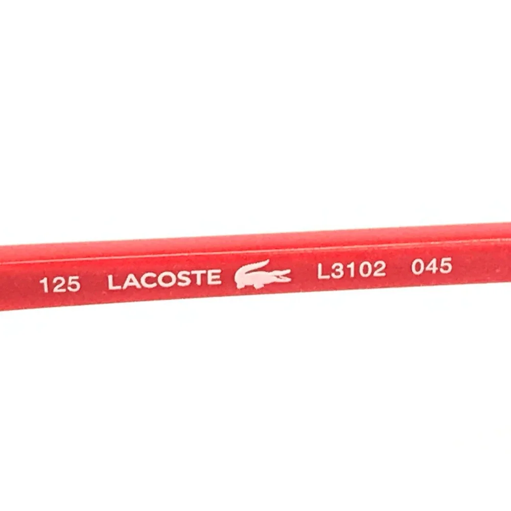 Lacoste Petite Eyeglasses Frames L3102 045 Red Silver Rectangle 48-15-125